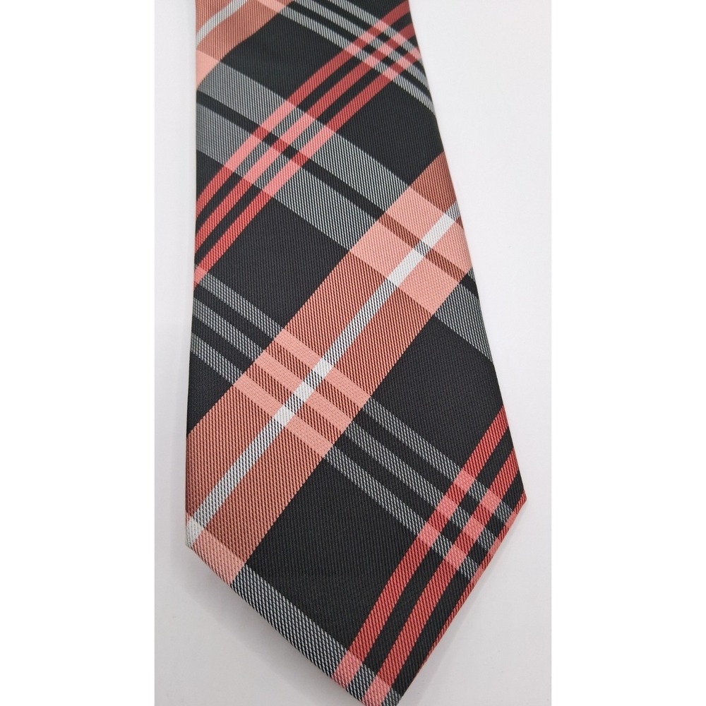 Christian Aujard Men's Tie - Pink and Navy Plaid